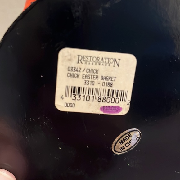 NWT Restoration Hardware Easter Chick Bucket Basket - Picture 9 of 9